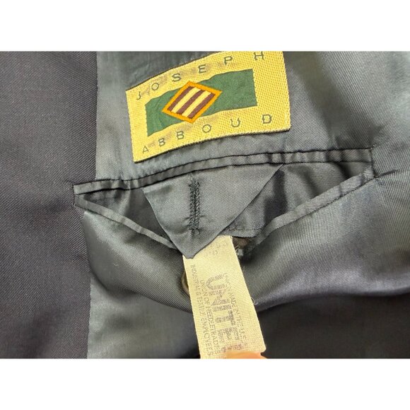Vintage Joseph Abboud Double Breasted 46L Navy Blue Wool Made In USA - Picture 4 of 10